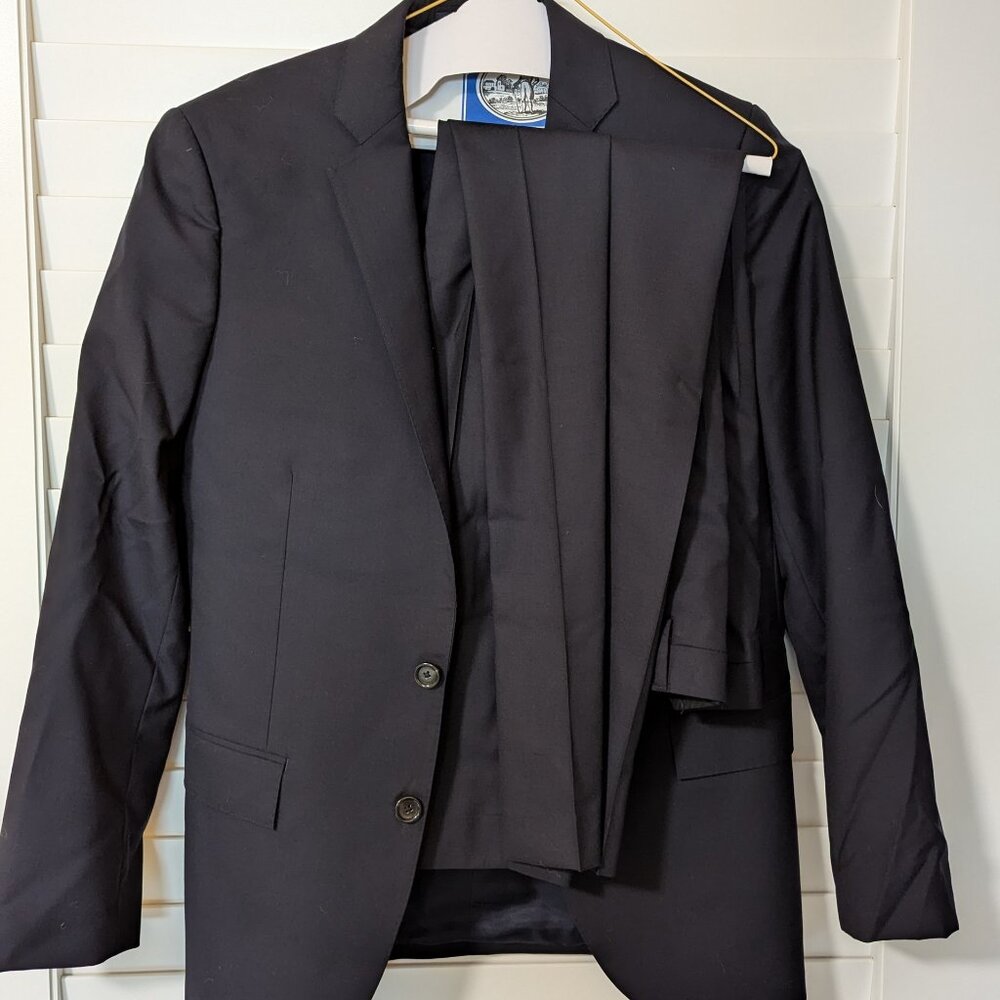 JCrew Men's Ludlow Suit | Pants + Blazer | Navy Blue Italian Wool | 38R | 33x30